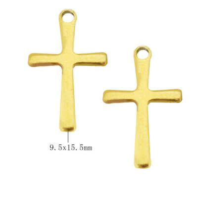 Pendant cross in three colors of surgical steel