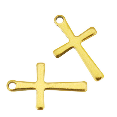 Pendant cross in three colors of surgical steel