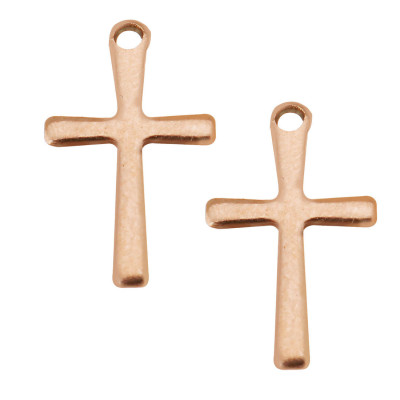 Pendant cross in three colors of surgical steel