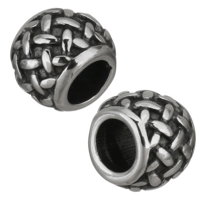 Bead with fine texture of surgical steel