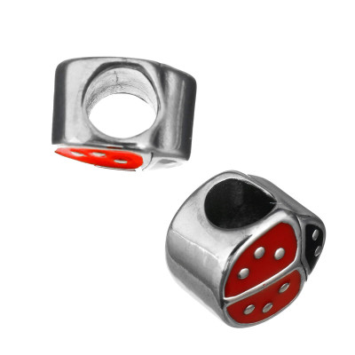Bead ladybug with six dots of surgical steel