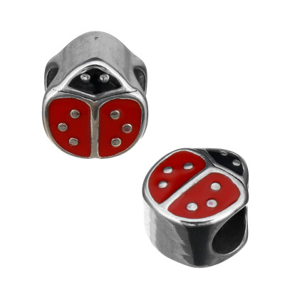 Bead ladybug with six dots of surgical steel