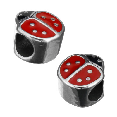 Bead ladybug with six dots of surgical steel