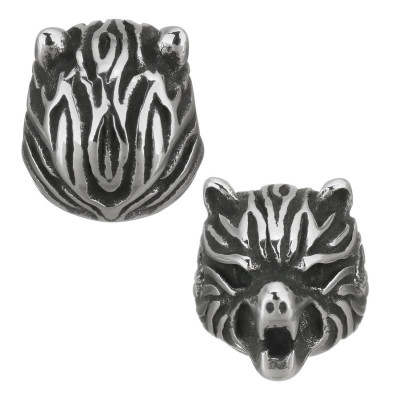 Korálek hlava vlka z chirurgické oceli