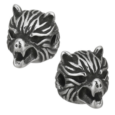 Korálek hlava vlka z chirurgické oceli