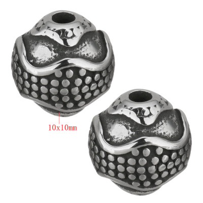 Decorated bead with small surgical steel thread