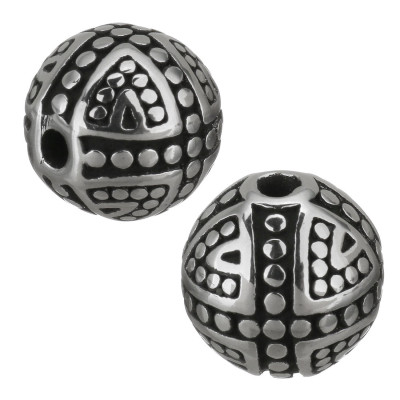 Decorated bead with small surgical steel thread