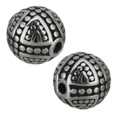Decorated bead with small surgical steel thread