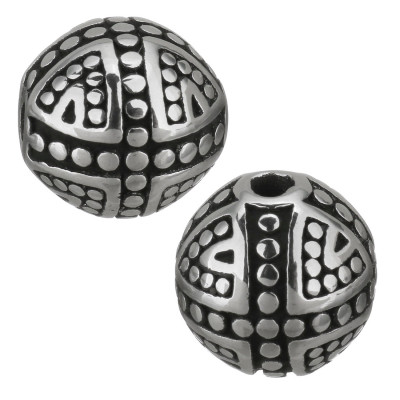 Decorated bead with small surgical steel thread
