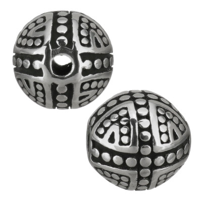 Decorated bead with small surgical steel thread