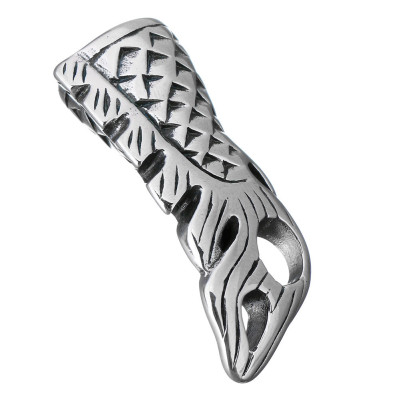 Ornamental dragon tail end in surgical steel