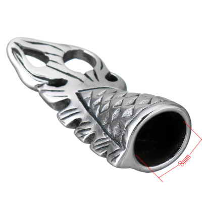 Ornamental dragon tail end in surgical steel