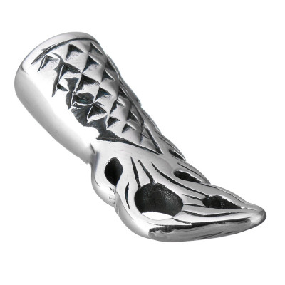 Ornamental dragon tail end in surgical steel