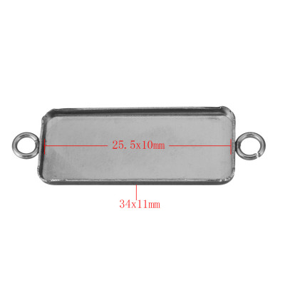 Konektor obdélník 34 x 11mm z chirurgické oceli