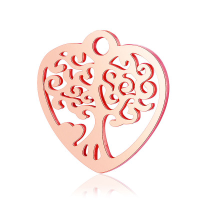 Přívěsek srdce se stromem života ve třech barevných provedeních z chirurgické oceli