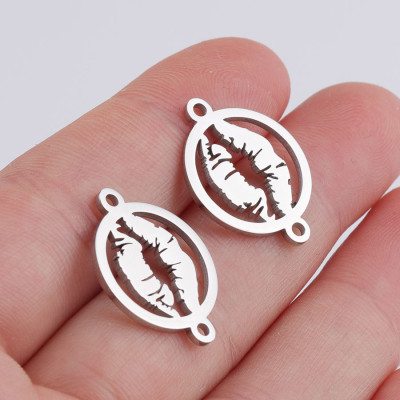 Mouth connector in two color versions of surgical steel