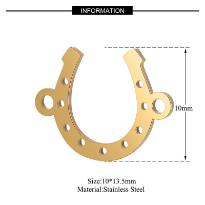Horseshoe connector in two color variants of surgical steel