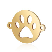 Cut paw connector made of surgical steel in two color combinations