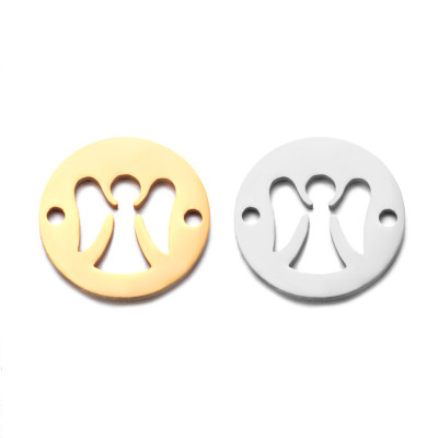 Surgical steel angel connector in two color combinations