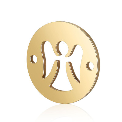 Surgical steel angel connector in two color combinations