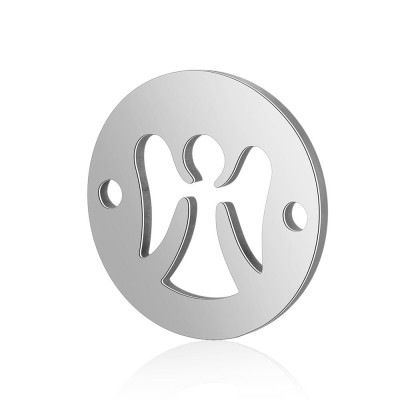 Surgical steel angel connector in two color combinations