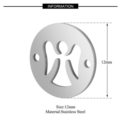 Surgical steel angel connector in two color combinations