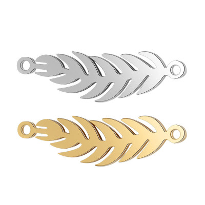 Surgical steel leaf connector in two color combinations