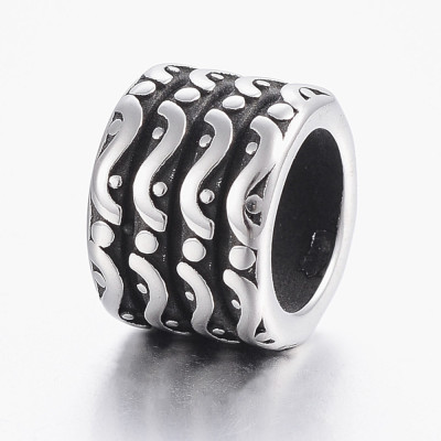 Large bead with surgical steel wave