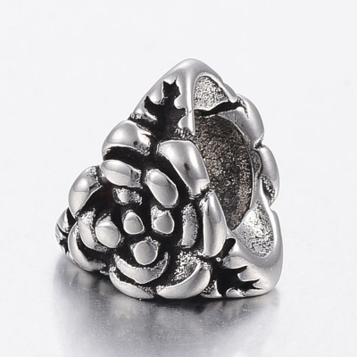 Triangle shaped bead with surgical steel ornaments