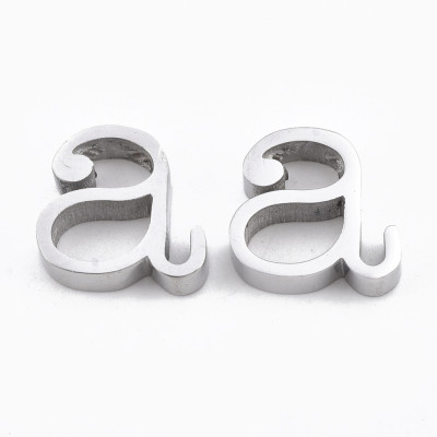 Beads alphabet lowercase letters made of surgical steel