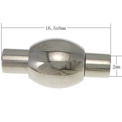 Magnetic fastening smooth hole 2mm surgical steel
