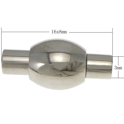 Magnetické zapínání hladké průvlek 3mm chirurgická ocel