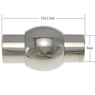 Magnetic fastening smooth hole 6mm surgical steel