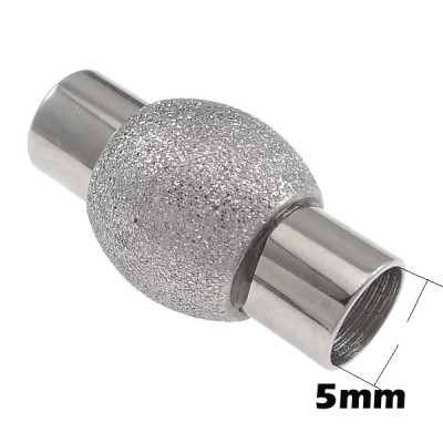 Magnetické zapínání s diamantovou kuličkou 5mm z chirurgické oceli
