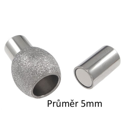 Magnetic fastening with diamond ball diameter 5mm of surgical steel