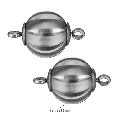 Magnetic fastening bead with eyelets middle surgical steel