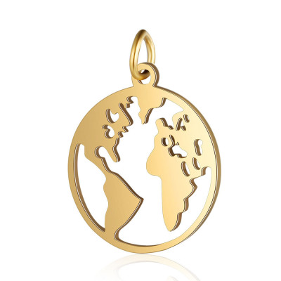 Surgical steel globe pendant in two color variants