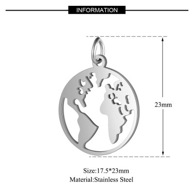 Surgical steel globe pendant in two color variants