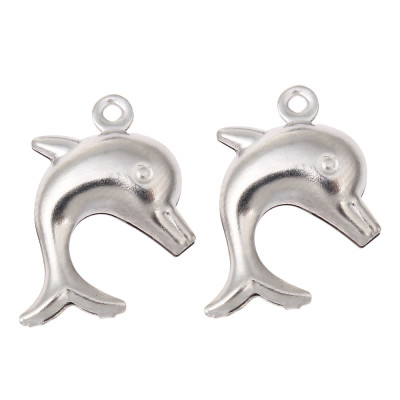 Surgical steel dolphin pendant