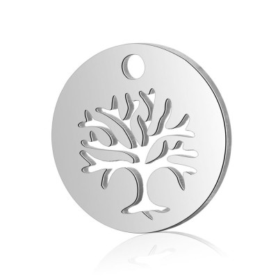 Pendant cut tree of life made of surgical steel