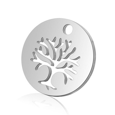 Pendant cut tree of life made of surgical steel