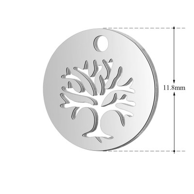 Pendant cut tree of life made of surgical steel