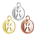 Surgical steel angel pendant in three color variants