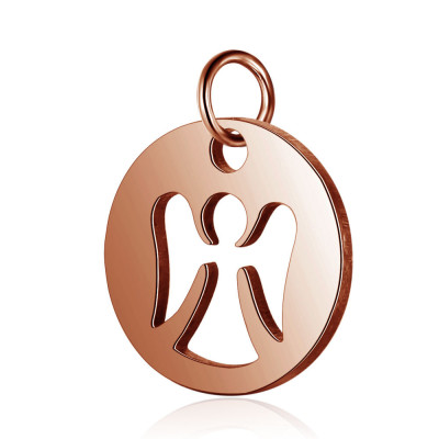 Surgical steel angel pendant in three color variants