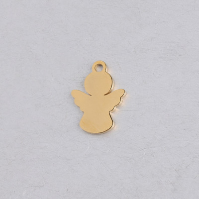 Přívěsek anděl z chirurgické oceli zlatá galvanizace