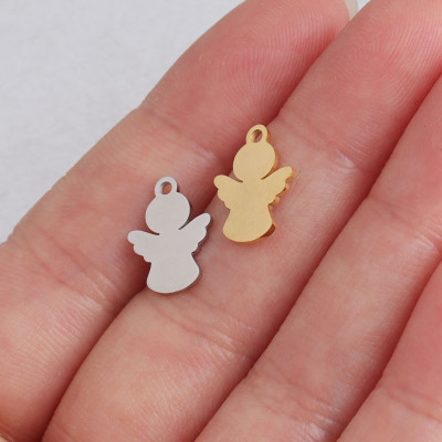 Surgical steel angel pendant in two colors