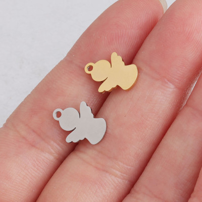 Surgical steel angel pendant in two colors