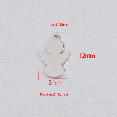 Surgical steel angel pendant in two colors