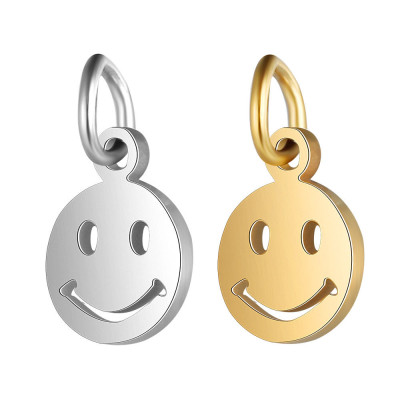 Surgical steel emoticon pendant in two color variants