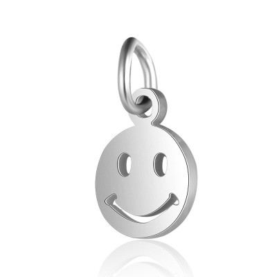 Surgical steel emoticon pendant in two color variants